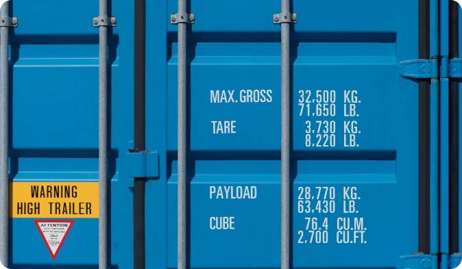 Container de 40 pés HC - High Cube